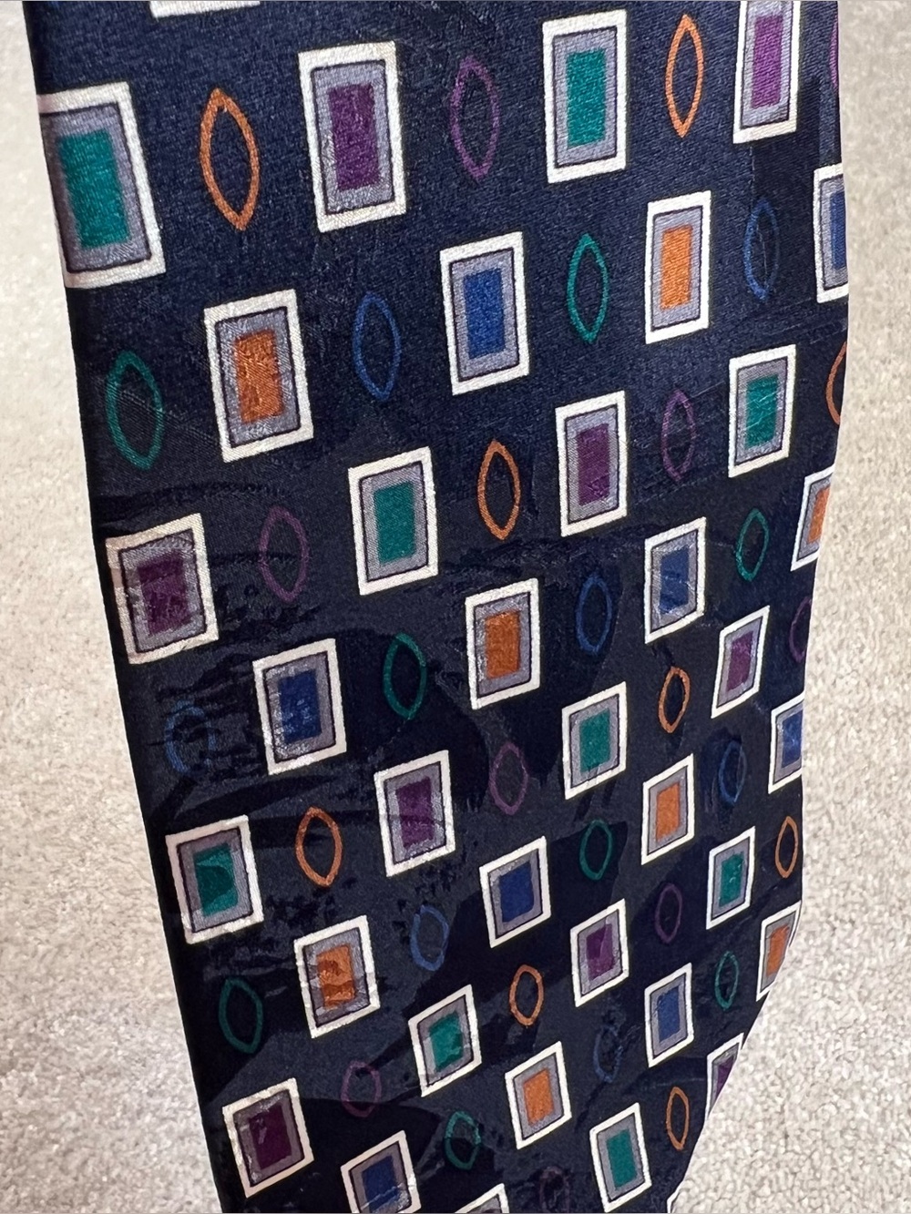 Monsieur Givenchy Neck Tie Silk Geometric wedding workwear professrional - Picture 9 of 9